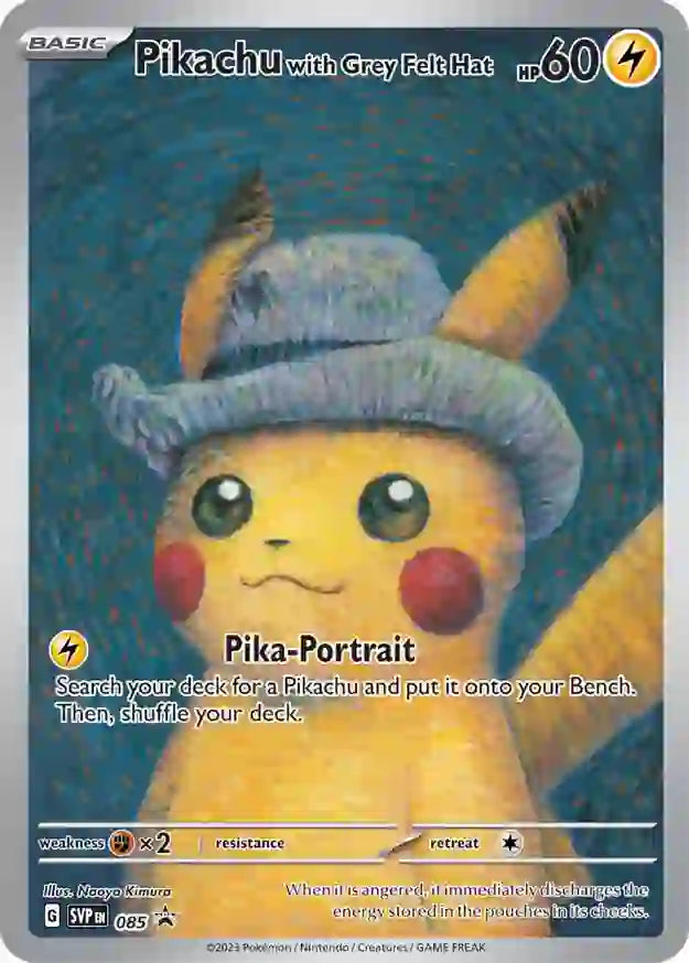 085 - Pikachu with Grey Felt Hat - SVP